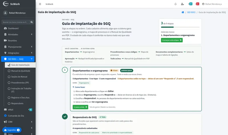 Guia de implantação do SGQ