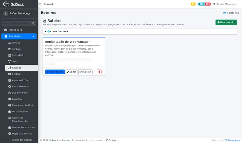 Roteiros de projeto
